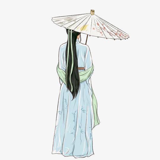 古风人物打伞背影
