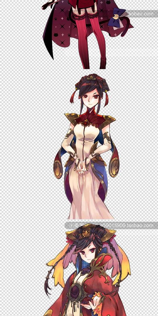 png透明背景日韩q版高清御姐萌妹萝莉cg动漫角色原画游戏素材-淘宝网