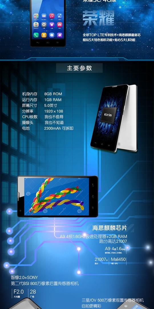 手机详情页手机详情页免费下载华为科技空间荣耀原创设计