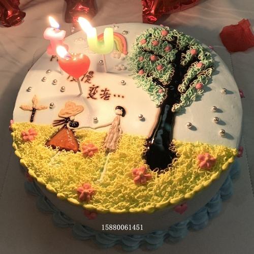 网红情侣爱情结婚周年纪念日同城福州生日蛋糕情人节创意浪漫个性