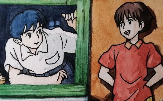 【叶籽】一本子宫崎骏计划--《侧耳倾听》水彩绘画过程