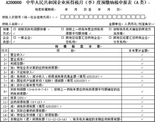 教您填报季度所得税纳税申报表(2018年版)!