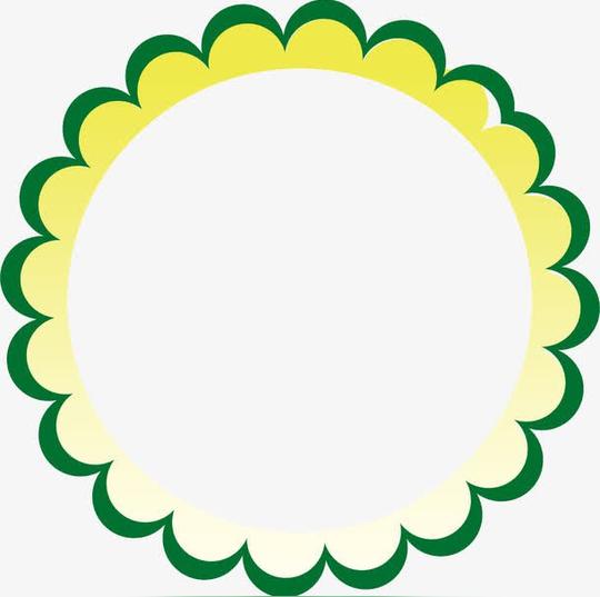 绿色花边圆形边框免抠素材免费下载_觅元素51yuansu.