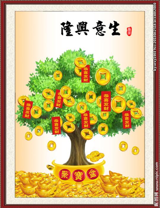 发财树生意兴隆黄金万两摇钱树招财进宝财源广进财源滚滚恭喜