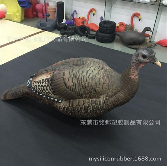 户外运动仿真动物引诱打猎动物诱饵pe吹塑火鸡园林摆设标靶枪靶