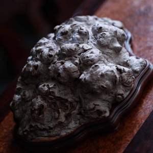 精品天然荔枝木瘿风化灰大香盒盘香线香一体香炉木雕摆件文房雅器