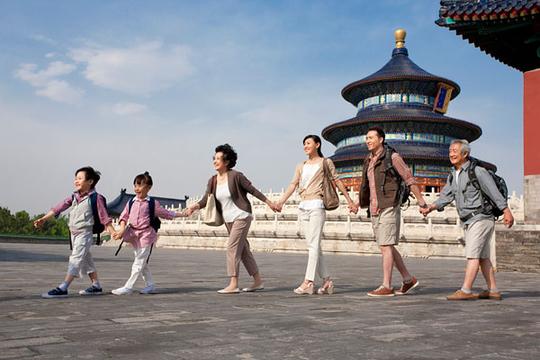 全家人在天坛旅游_图片大全—全景创意图库（quanjing.com）中国领先的正版图片视频素材网站
