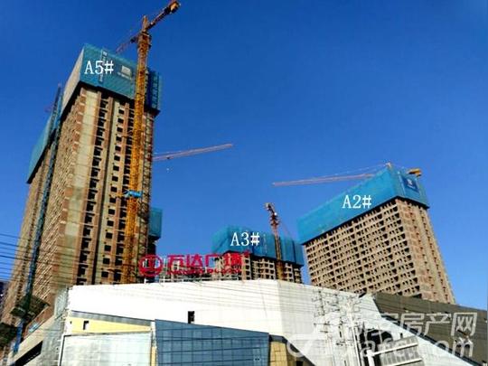 淮南万达广场1月项目进度:商业外立面火热建设中