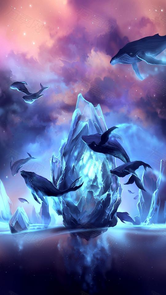 梦幻海豚h5背景素材