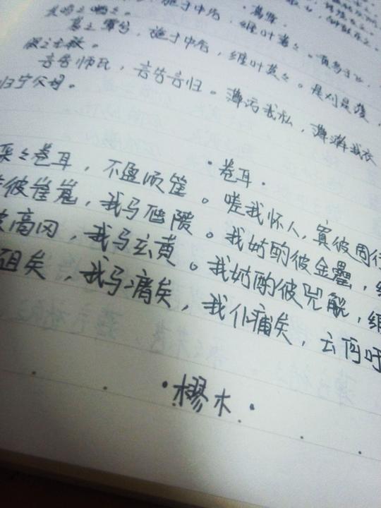 青栀渣手写静下心来抄诗经是种享受啊……可是我还有作业没写呢