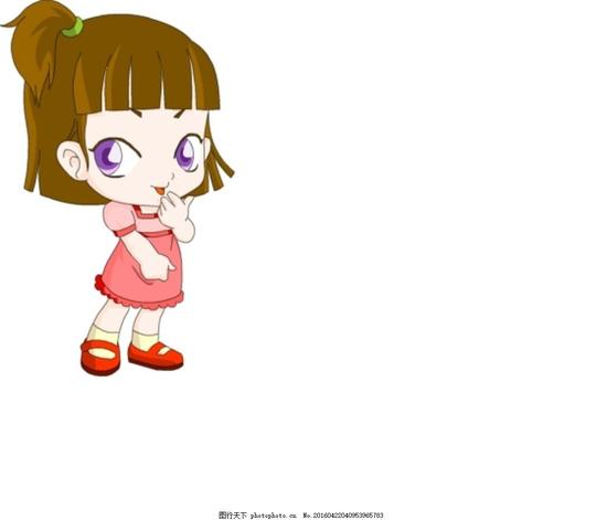 q版齐刘海小女孩flash动画卡通女孩大眼萌娃鼠绘女孩共享素材