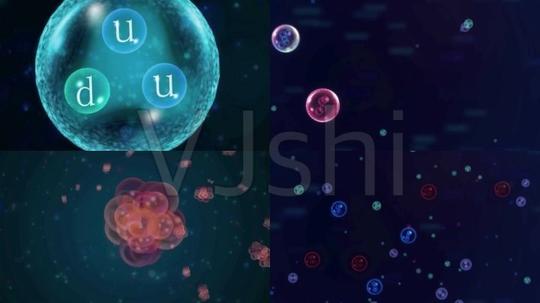 分子原子夸克,微观物质粒子世界视频素材