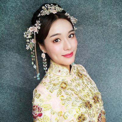 中式新娘头饰套装名族风汉服秀禾服龙凤褂配饰写真造型首饰品
