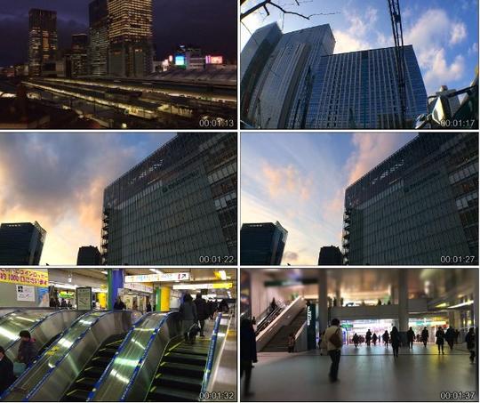 lu高清实拍视频素材日本东京城市街景高楼大厦商场商业中心地铁夜