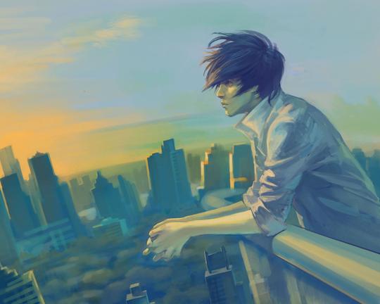 动漫,动漫男生,手绘,伤感,,想你是孤单的心事壁纸