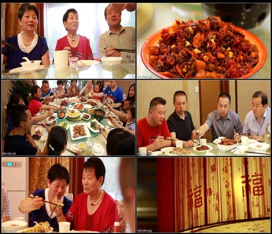 新疆人家宴家庭吃饭美食聊天愉快拍照全家福高清实拍视频素材