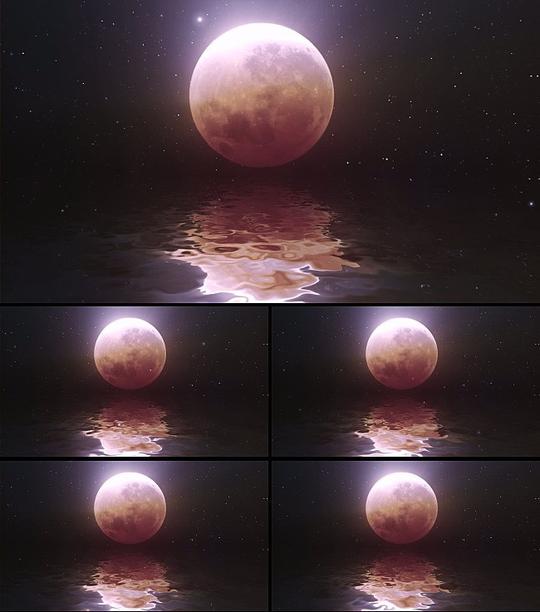 月亮星空大海视频背景素材hd1080p