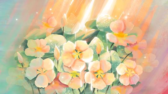 【psd分层素材可下载】唯美插画花朵插画手绘插画梦幻花朵治愈插画手绘花卉梦幻