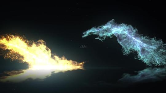 冰火粒子烟雾碰撞爆炸特效_1920x1080_高清视频素材