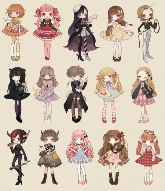 少女动漫服装素材设计动漫人设二次元…