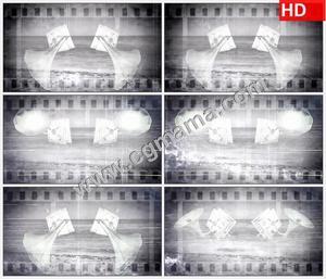 黑白复古电影胶片老式留声机音乐背景舞蹈led高清视频素材定制