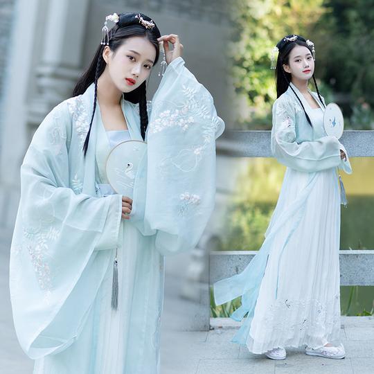出租赁汉服惊鸿齐腰清新仙女裙古风古典舞蹈演出服租借毕业照走秀