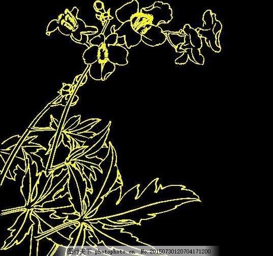 白描花卉矢量cdr_02设计素材植物图案中华图典矢量图库