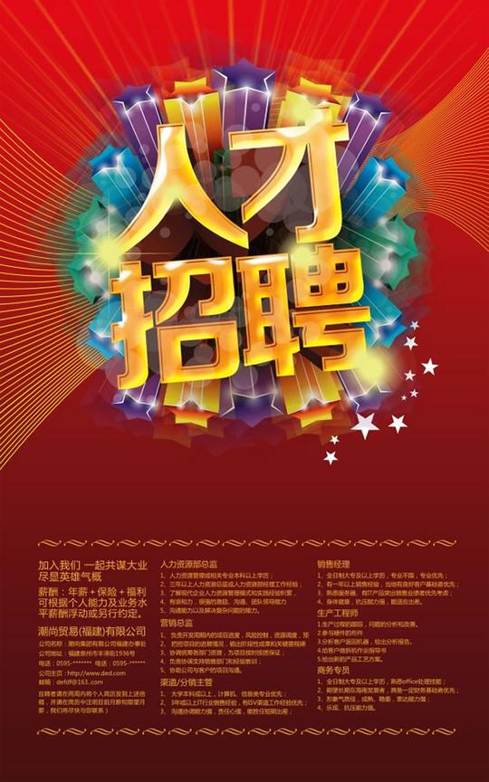 人才招聘海报psd素材