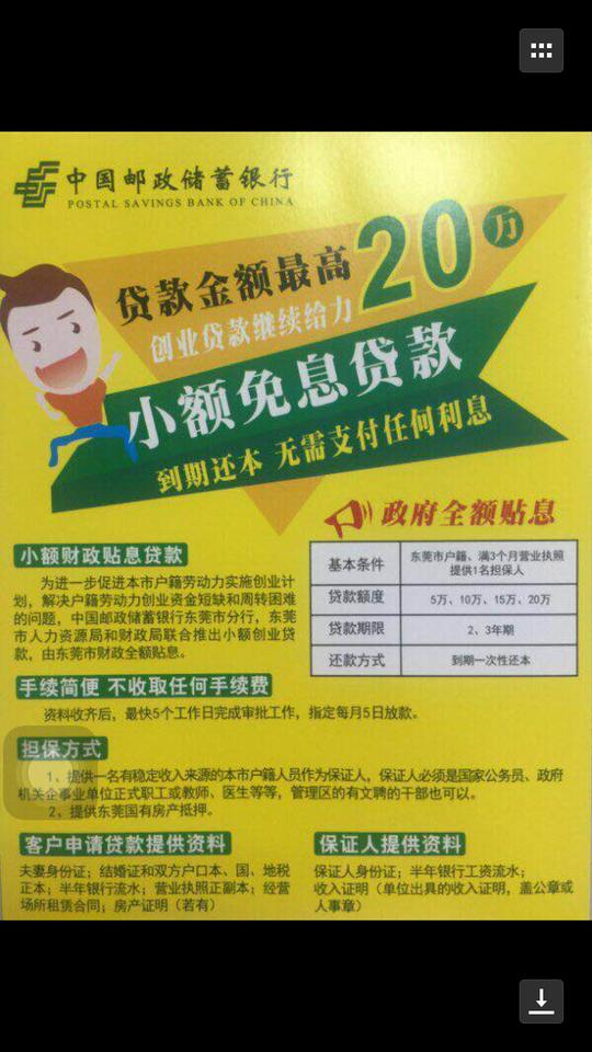 阳光热线中国邮政银行东莞分行详细提问:小额创业贷款编号