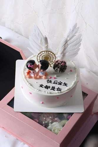 网红抖音情人节情侣亲嘴娃娃生日蛋糕南京苏州宁波合肥徐州同城送