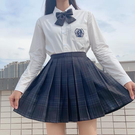 【碳灰】中牌制服馆现货jk格裙制服裙正版学生秋季百褶裙套装全套