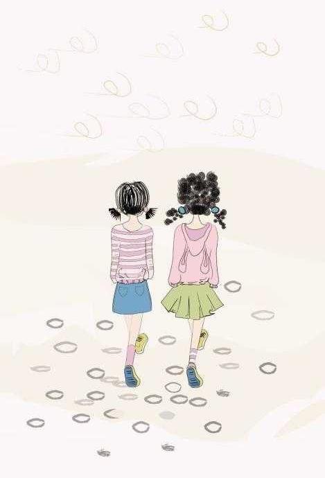 女孩背影朋友闺蜜矢量矢量素材女孩背影朋友闺蜜矢量模板下载女孩
