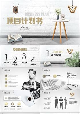 北欧风商业项目计划书ppt高端商务商用介绍创业规划