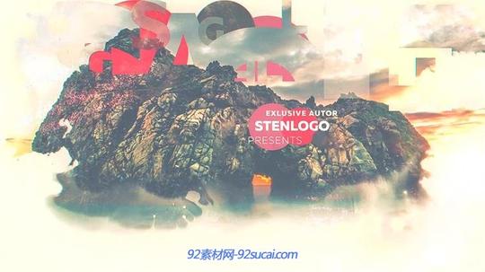 ae模板大气高雅水墨经典晕开切换过渡场景幻灯片头模板ae素材