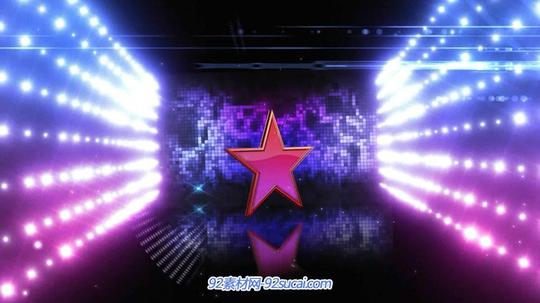 动感时尚的五角星星开场led闪光灯演出背景动态视频素材