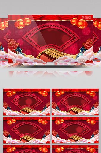 国潮戏曲三句半舞台背景