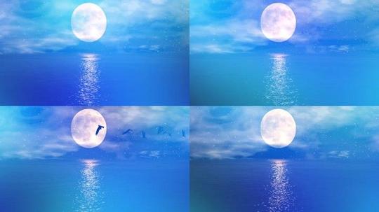 唯美海上明月星空_1920x1080_高清视频素材下载(编号