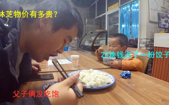 林芝的物价有多贵，28块钱点了一份饺子，父子俩没吃饱