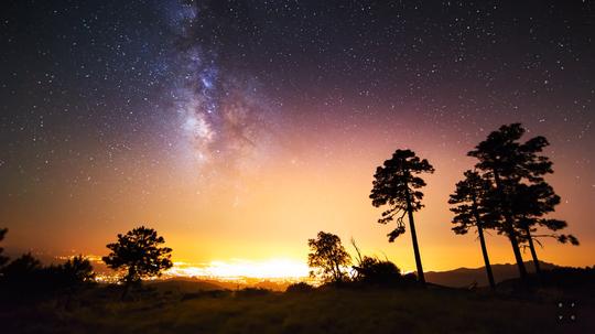高清日出星空云海夜景森林日落美景延时摄影实拍视频素材-图0