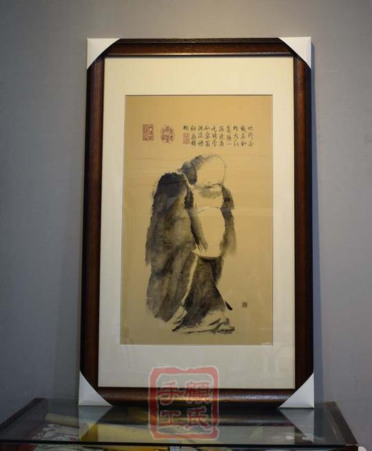 80*130顾氏家族手工刺绣，0.5-1丝特精细刺绣泼墨仙人