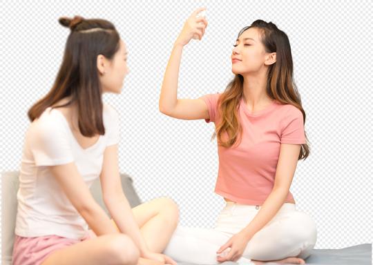 闺蜜床上护肤美容免抠元素下载
