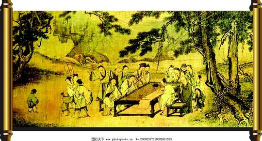 卷轴画画卷矢量素材传统文化文化艺术美术绘画矢量图库