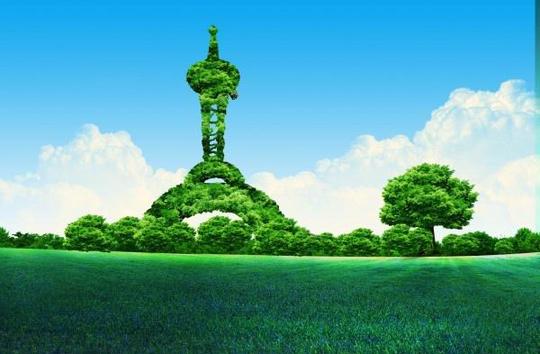 psd素材广告海报环保海报>>素材信息绿色埃菲尔铁塔模板psd素材
