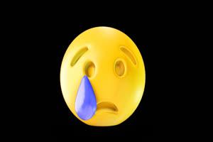3d卡通emoji表情包流泪表情1带通道抠像视频素材手机特效图片