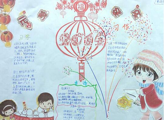 2017年猴年春节手抄报内容资料【简单又漂亮】