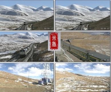 青藏铁路火车列车高原雪山车窗外的高清实拍视频素材