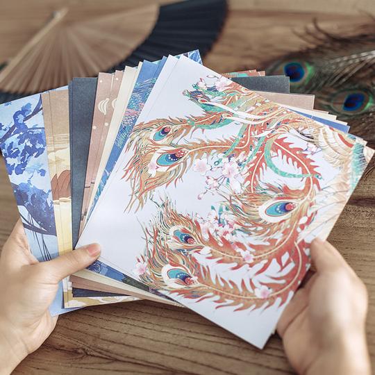 古风礼品风创意唯美素材纸轻舞成凤视觉印象礼盒手帐diy装饰