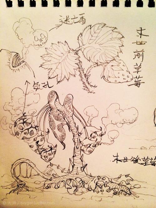 「末日蟑螂」配图,变异植物中的末世前后进化图=_=