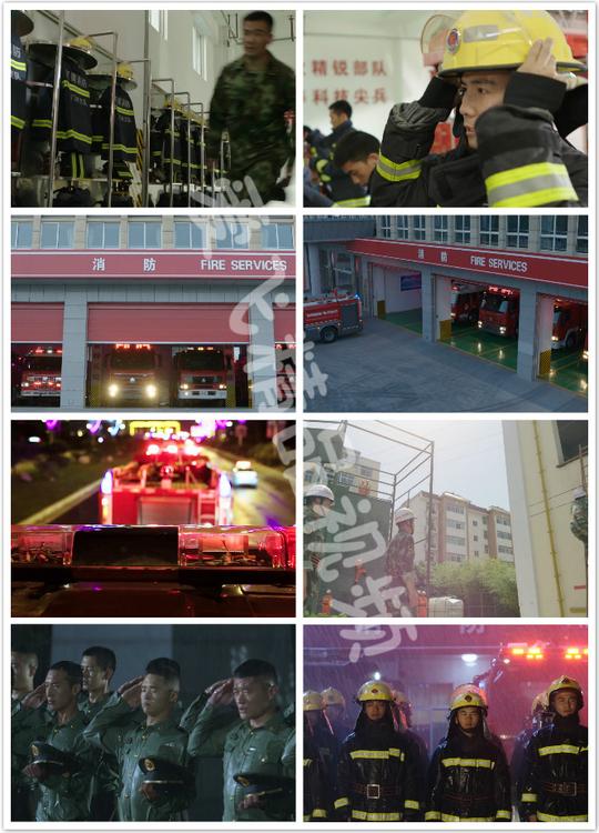 消防队消防员出勤紧张训练消防车下雨水烈士敬礼宣誓形象视频素材