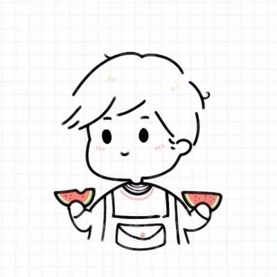 可爱简笔画情侣头像